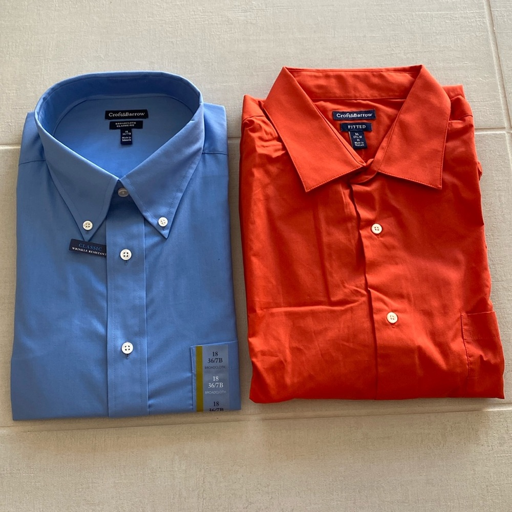 Two of Croft & Barrow men’s shirts size XL / 36